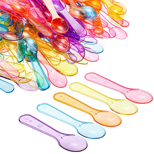 Hiceeden 1000 Pcs Colorful Mini Spoons, 3 Inch Disposable Plastic Tasting Spoons, Small Spoons Snow Cone Taster Spoons for Ice Cream Dessert Party Wedding Cake Yogurt Jello Jam 🍁 All In One Marketplace Canada