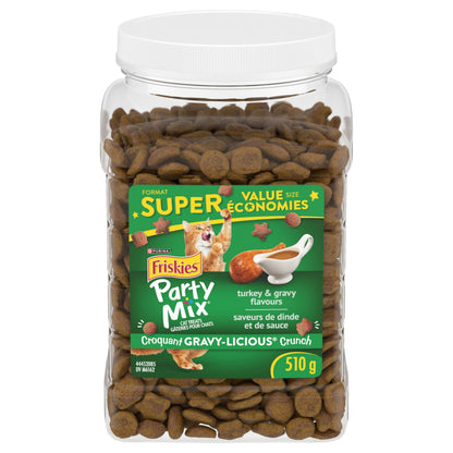 Friskies Party Mix Cat Treats, Gravy-Licious Crunch Turkey 510g (3 Pack)