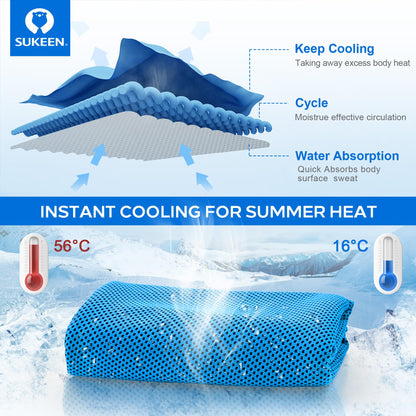 Sukeen [4 Pack] Cooling Towel (40"x12"), Ice Towel, Soft Breathable Chilly Towel, Microfiber Towel for Yoga, Sport, Running, Gym, Workout,Camping, Fitness, Workout & More Activities