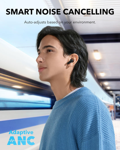 soundcore P40i by Anker, Noise Cancelling Wireless Earbuds, Adaptive Noise Cancelling to Environments, Heavy Bass, 60H Playtime, 2-in-1 Case and Phone Stand, IPX5, Wireless Charging, Bluetooth 5.3 - Available at All In One Marketplace Canada