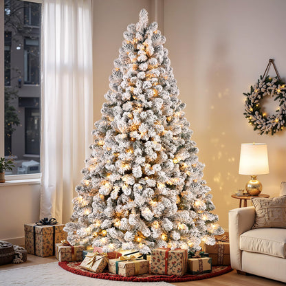 SHareconn 6ft Snow Flocked Spruce Pre-lit Artificial Christmas Tree, White 🍁 All In One Marketplace Canada
