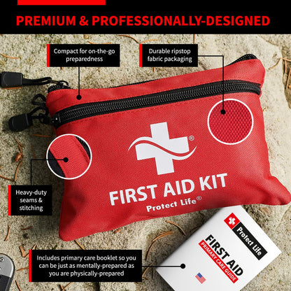 Protect Life 100-Piece First Aid Kit for Home, Business, Car, Camping & Hiking | HSA/FSA Eligible Emergency Survival Medical Kit - Available at All In One Marketplace Canada
