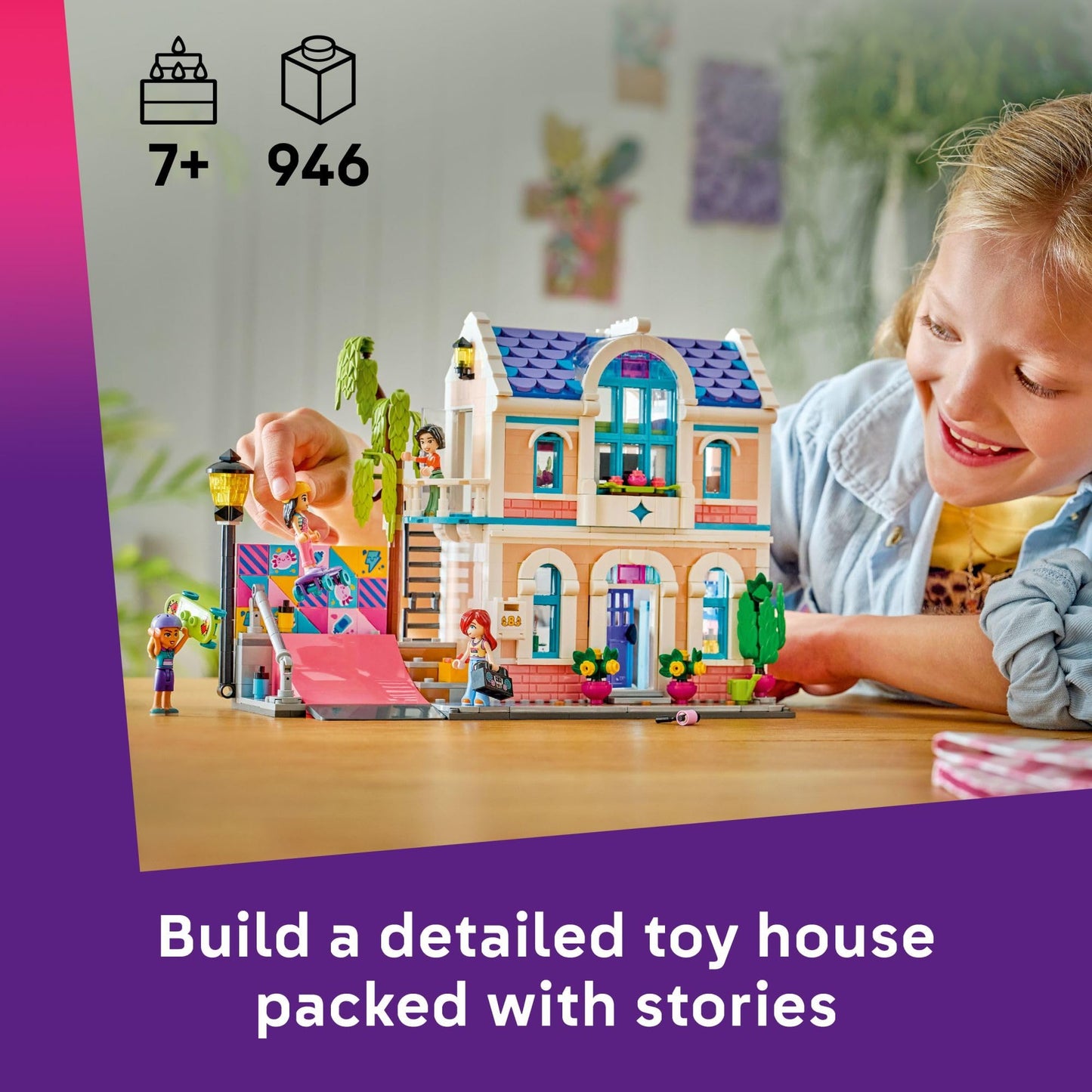 LEGO Friends Liann’s Family House Building Toy for Girls & Boys - Pretend Play Set for Kids, Ages 7+ - W/4 Minidolls, 2 Toy Pet Figures, & Doll House Accessories - Gift Idea for Birthdays - 42687
