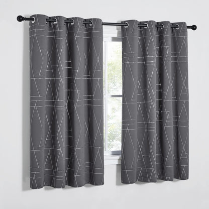 NICETOWN Halloween Blackout Curtains for Living Room - Foil Printed Shiny Stripes Pattern Thermal Insulated Blackout Drapes for Bedroom Kitchen Loft Cafe Window (2 Panels, 52" Wide by 63" Long)