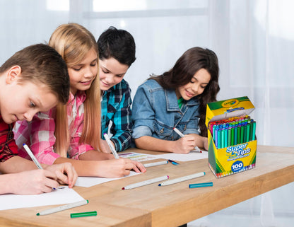 Crayola Super Tips Washable Markers, 100 Count, Bulk, Great for Kids - Available at All In One Marketplace Canada