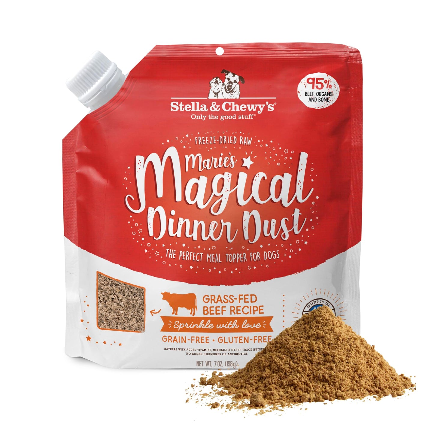 Stella & Chewy's Freeze-Dried Raw Grass-Fed Beef Recipe Marie's Magical Dinner Dust for Dogs, 198g Bag 🍁 All In One Marketplace Canada