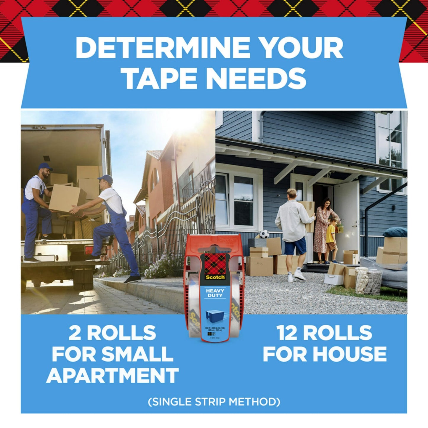 Scotch Heavy Duty Packaging Tape, 1.88 Inches x 800 Inches, 6 Rolls (142-6) Scotch