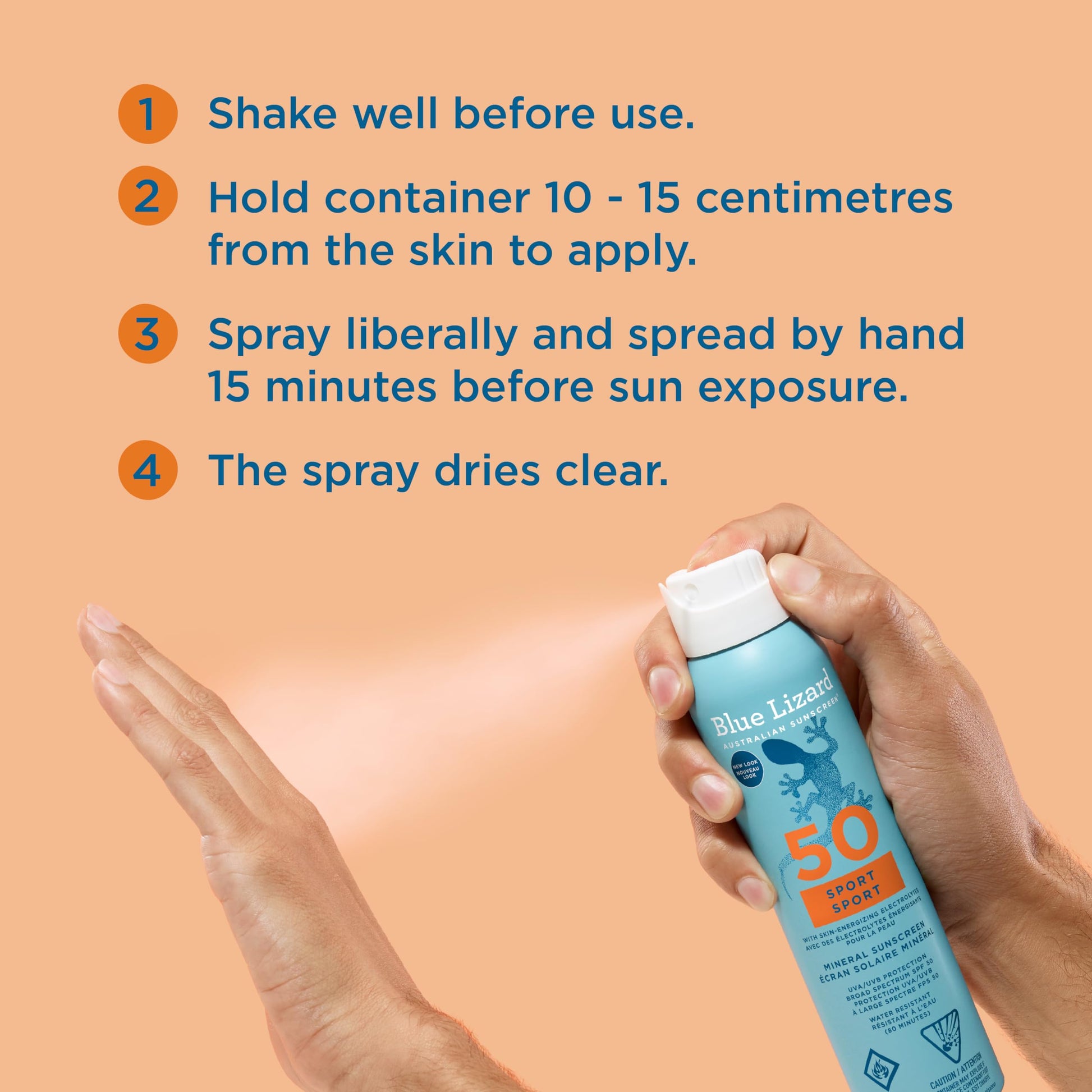 Blue Lizard Sport Mineral SPF 50 Spray, Broad-Spectrum UVA/UVB Protection, Water-Resistant, Zinc Oxide Formula, Vegan, 142 g