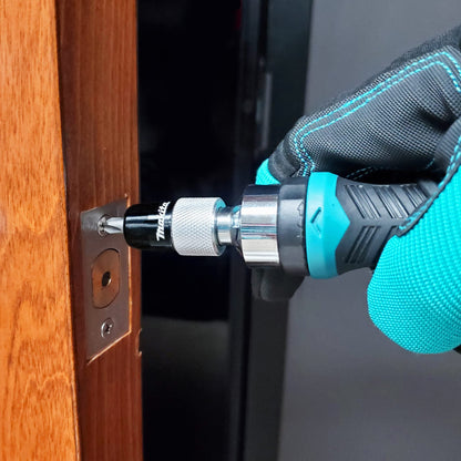 Makita 8-Piece Multi-Bit Ratcheting Screwdriver Set with 3-Position Ratchet, Ergonomic Rubber Grip, in-Handle Bit Storage, 1/4" Hex Quick-Release Chuck