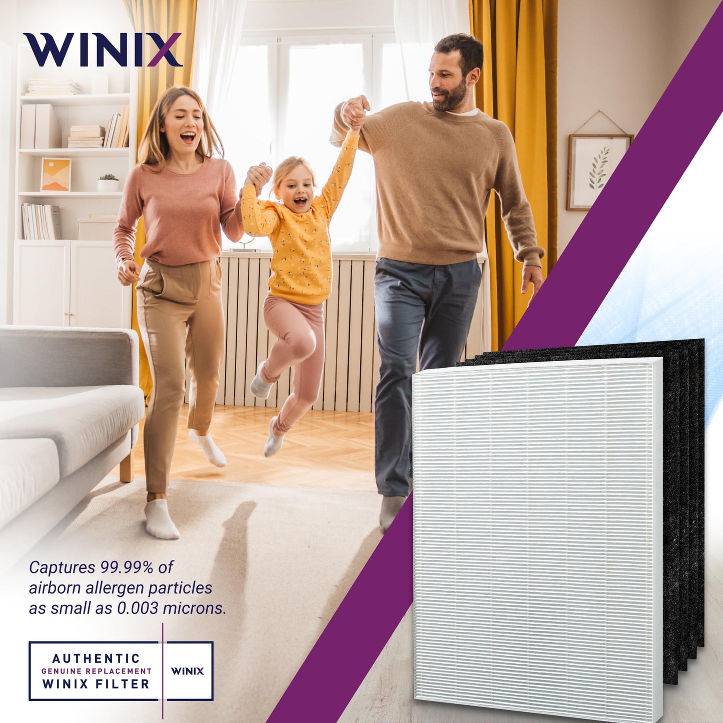 Genuine Winix 115115 Replacement Filter A for C535, 5300-2, P300, 5300, White/Black Winix