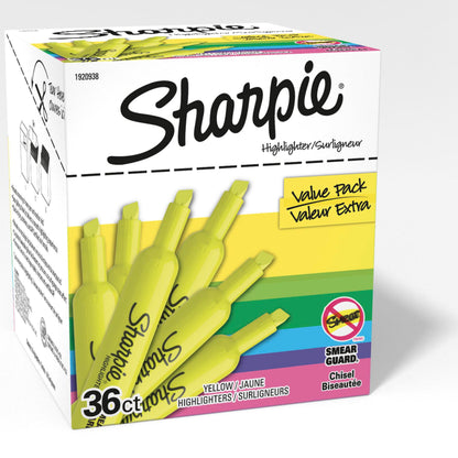 Sharpie Tank Highlighters, Chisel Tip, Yellow, 36 Count 🍁 All In One Marketplace Canada