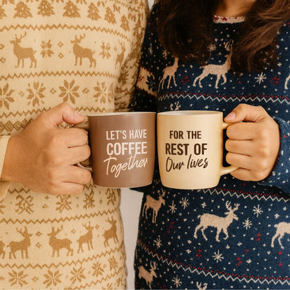 Triple Gifffted Lets Have Coffee Together Mug Set for Couples 380ml Ceramic 🍁 All In One Marketplace Canada