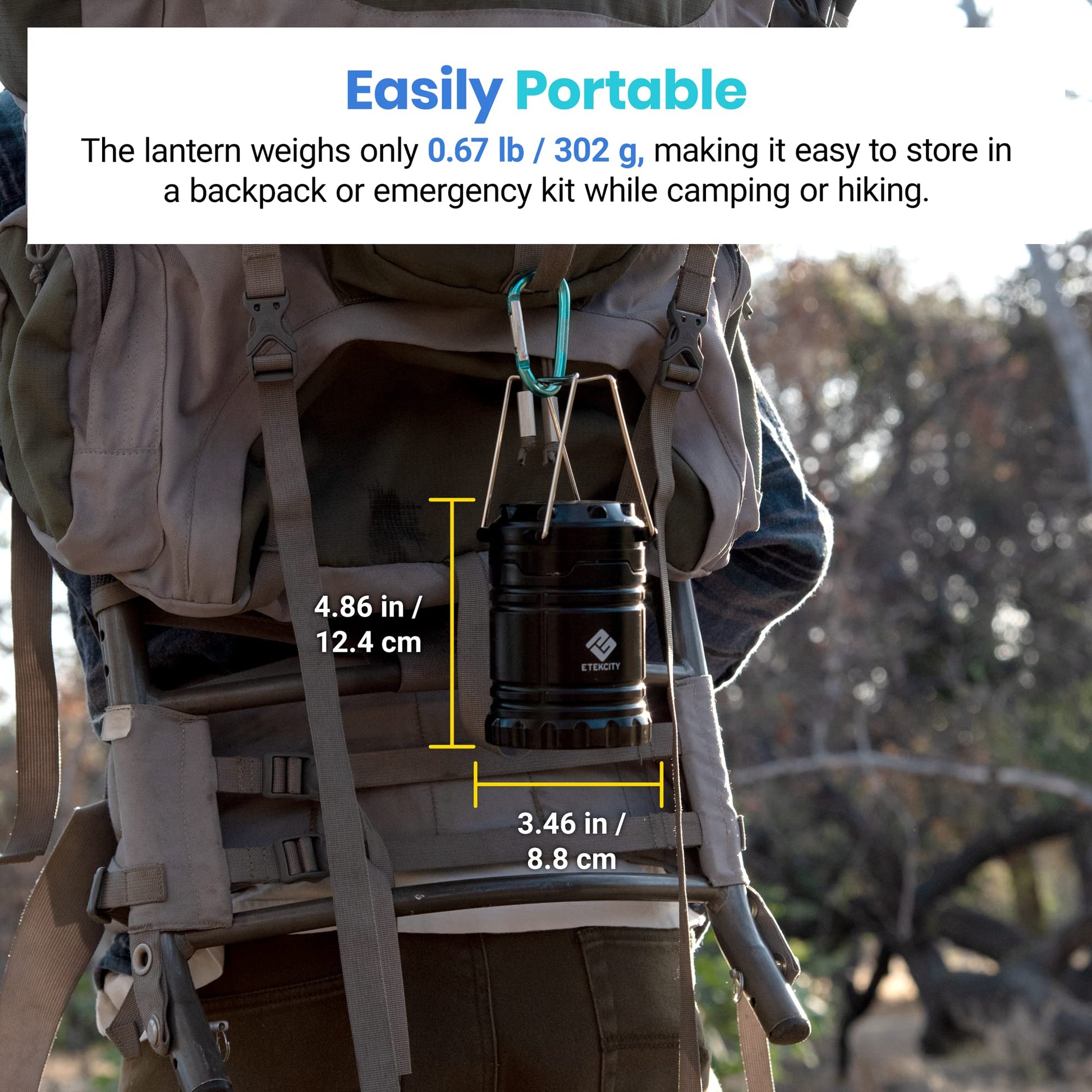 Etekcity LED Camping Lantern, 4 Pack, Battery Powered, Emergency Light Etekcity