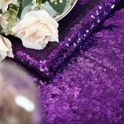 Nappe à sequins violets, nappe sirène scintillante, chemin de table à paillettes pour Halloween, décorations pour fête prénuptiale, nappes rectangulaires de Noël 127 x 203 cm