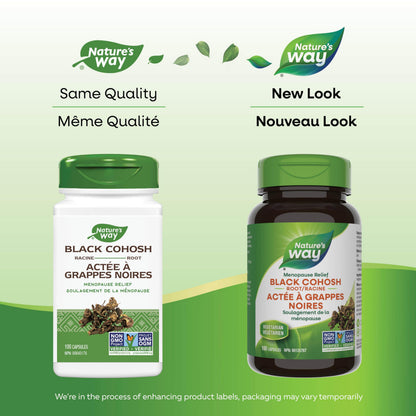 Nature's Way Black Cohosh Root – Hormone Balance for Women – 540mg Herbal Supplement for Menopausal Symptoms – Helps Relieve Menstruation Pain & Premenstrual Symptoms – 100 Vegetarian Capsules - Available at All In One Marketplace Canada