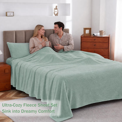 Softan Fleece Sheets, Soft as Flannel, Queen, Sage Green 🍁 All In One Marketplace Canada