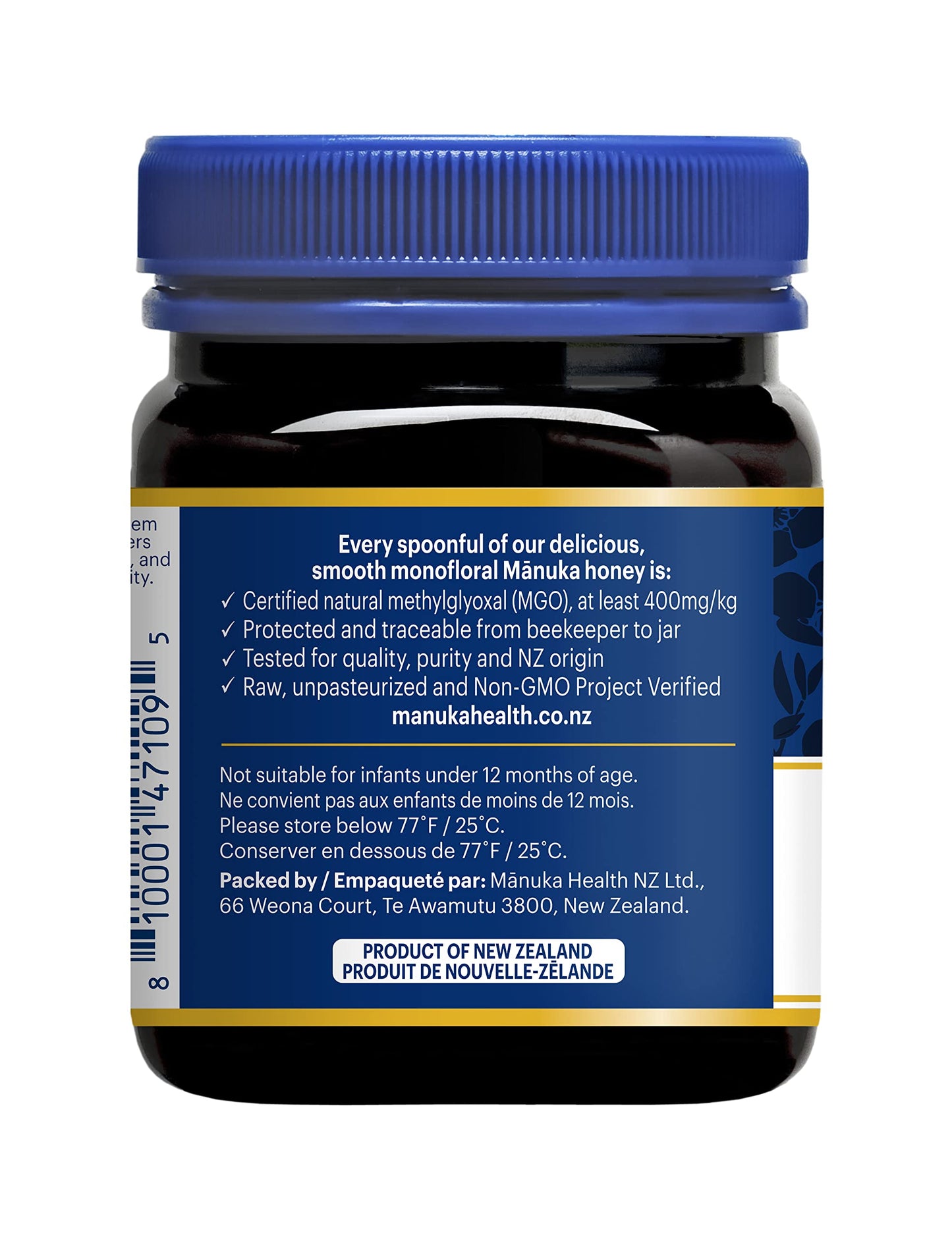 Manuka Health MGO 400+ Manuka Honey - UMF 13+ Certified, 250g Raw & Unpasteurized