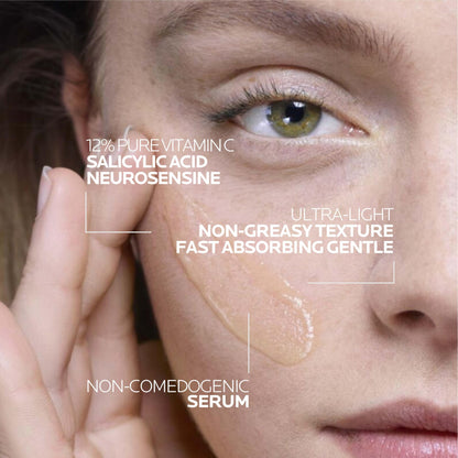 La Roche-Posay Vitamin C Serum, 12% Pure Vitamin C Anti-Aging and Illuminating Facial Serum to Help Reduce the Look of Fine Lines, Improve Skin Radiance & Texture, Suitable for Sensitive Skin 30mL - Available at All In One Marketplace Canada