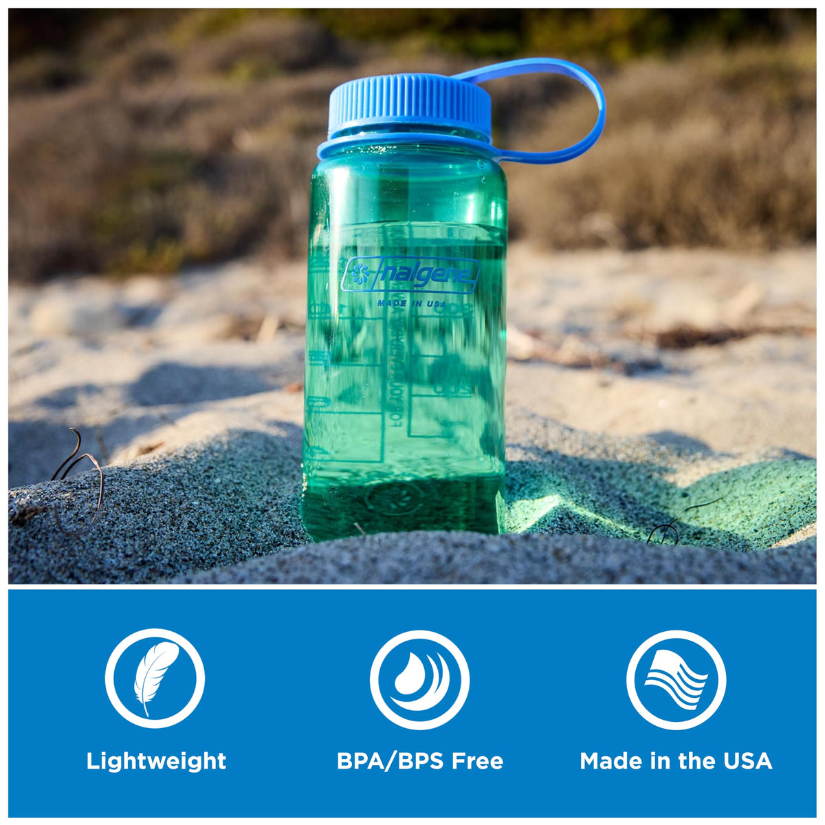 Nalgene 16 oz Wide Mouth Water Bottle, Mocha