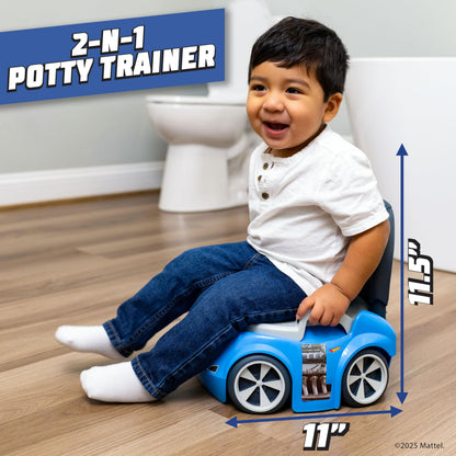 Hot Wheels Blue Race Car Potty Training Toilet, Includes Detachable Toddler Toilet Seat and Kids Potty, Ages 12 Months and Up Hot Wheels