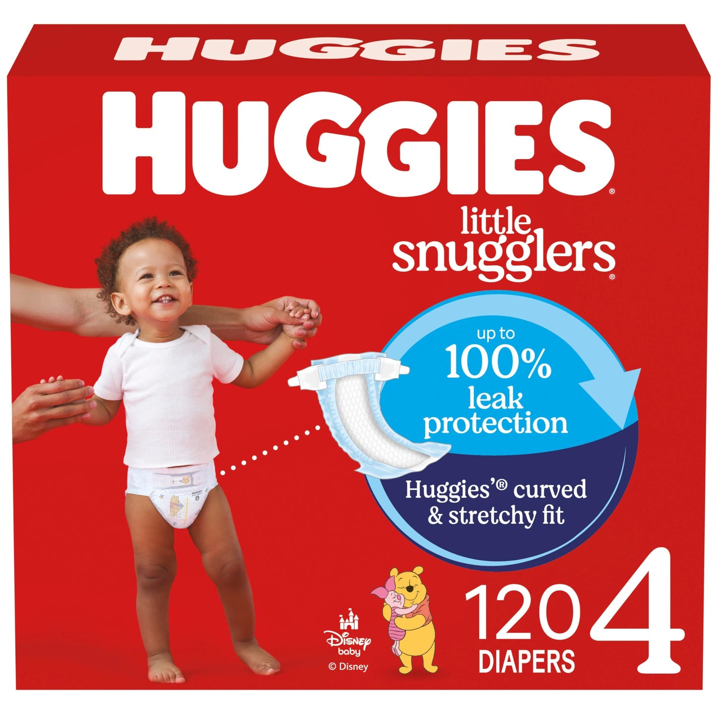 Couches pour bébés HUGGIES Little Snugglers, taille 4, 10-17 kg, 120 couches