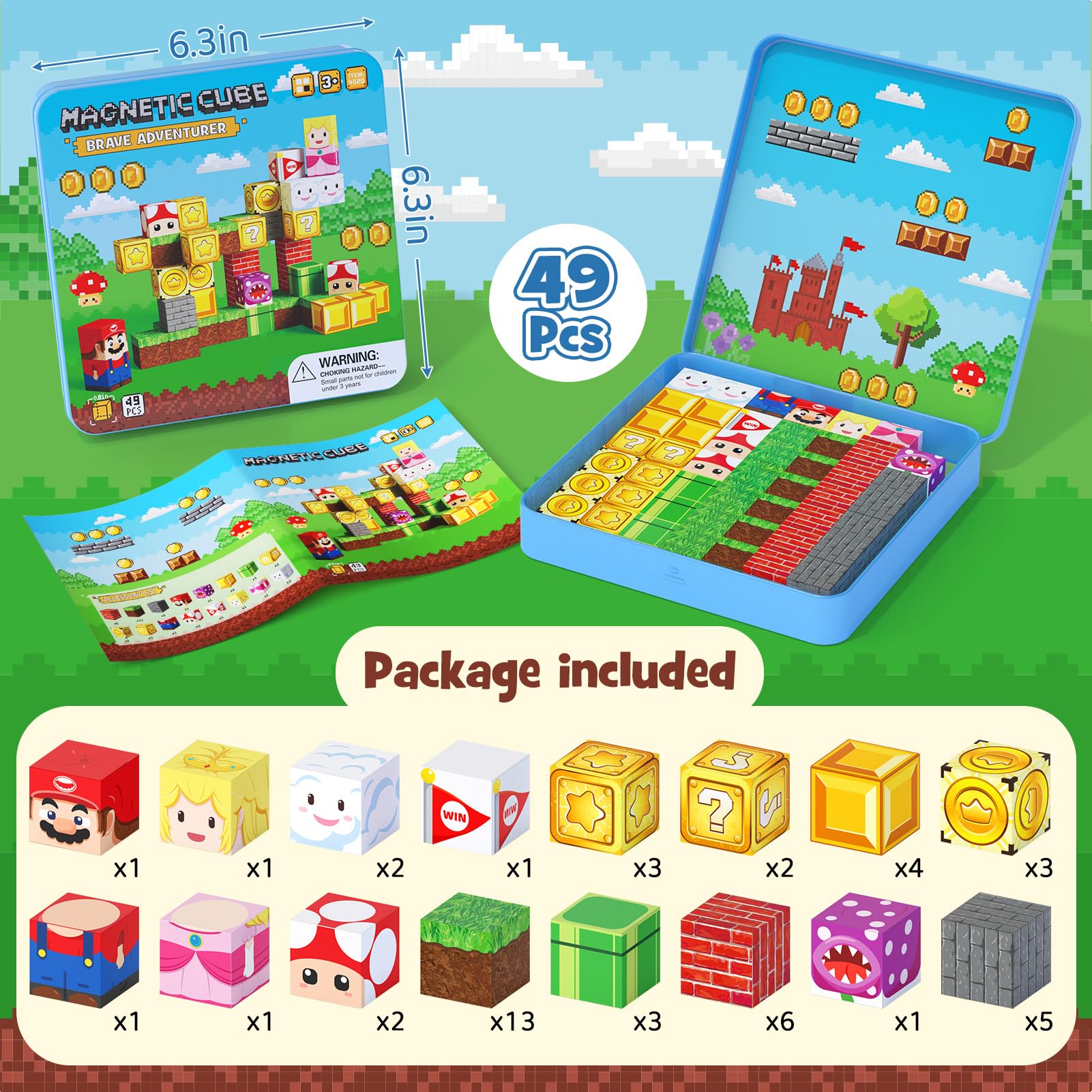 Mini Magnetic Blocks - 49 PCS Travel Magnet Building Blocks for Toddlers - STEM Educational Magnetic Building Toys with Portable Iron Box for Kids Ages 3-8 Boys & Girls - Available at All In One Marketplace Canada