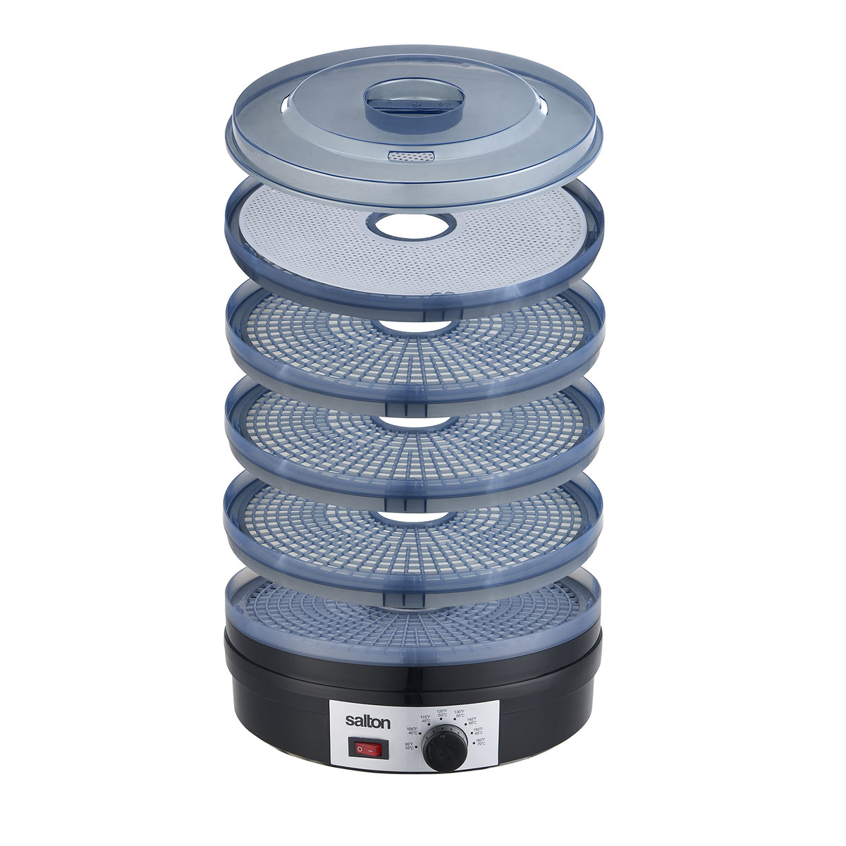 Salton Electric Food Dehydrator for Fruit and Jerky With Adjustable Temperature Control, Black