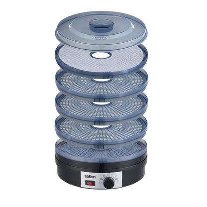 Salton Electric Food Dehydrator for Fruit and Jerky With Adjustable Temperature Control, Black