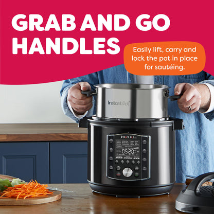 Autocuiseur 10-en-1 Instant Pot Pro (8 pintes) : autocuiseur, mijoteuse, cuiseur à riz/céréales, cuiseur vapeur, sauteuse, appareil de cuisson sous vide, yaourtière, stérilisateur et chauffe-plat, application incluse