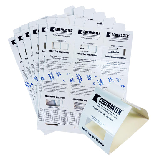 Coremaster Insect/Cockroach Monitor & Traps | Strong Adhesive Boards for Silverfish, Roaches, Ants | for Indoor Use i.e Kitchen, Basement,Garage | Safe, Non-Toxic (6 boards-18 Traps)