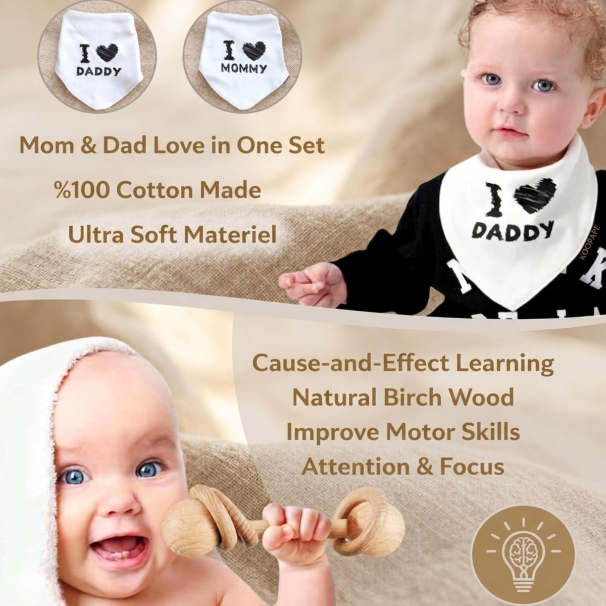 10-Piece Baby Gift Set, Ready to Gift Baby Shower Gifts Basket for Newborn Boys & Girls, Gender Neutral Newborn Essentials with Elephant Swaddle Blanket, Bibs,Wrist & Sock Rattles for Gender Reveals,Birthdays,Christmas 🍁 All In One Marketplace Canada