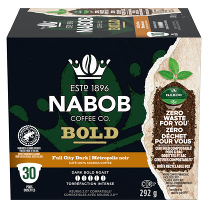 Nabob Full City Dark Coffee 100% Compostable Pods, 292g Box