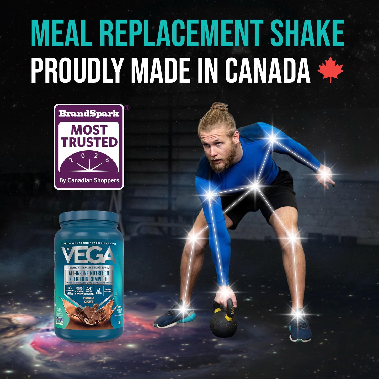 Vega Premium All-in-One Nutrition Protein Powder – 20g Plant-Based Vegan Protein, Vitamins & Probiotics, Mocha, 836g (20 Servings) 🍁 All In One Marketplace Canada