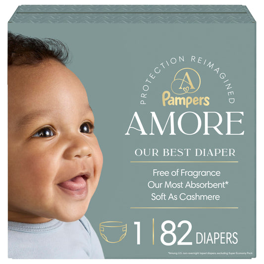 Pampers AMORE, Size 1, Our Best Diaper, 1 Pack (Count of 82)