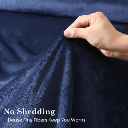 Viviland Plush Micro Polar Fleece Queen Bed Sheet Set for Winter, Navy Blue 🍁 All In One Marketplace Canada