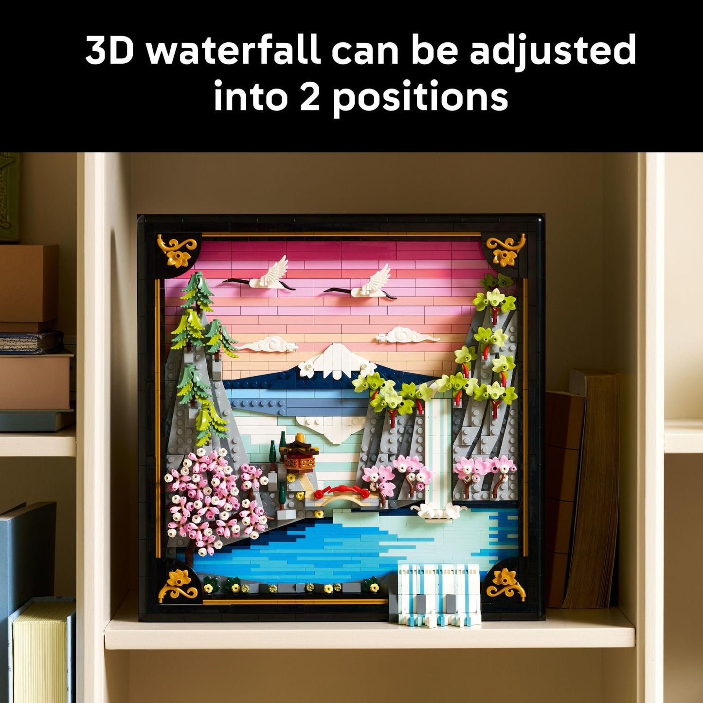 LEGO Art Japanese Cherry Blossom Landscape Building Set for Adults - Room Decoration & Gift for Women & Men, Ages 18+ - Framed Wall Decor, Stand or Hang to Display - 31218 LEGO