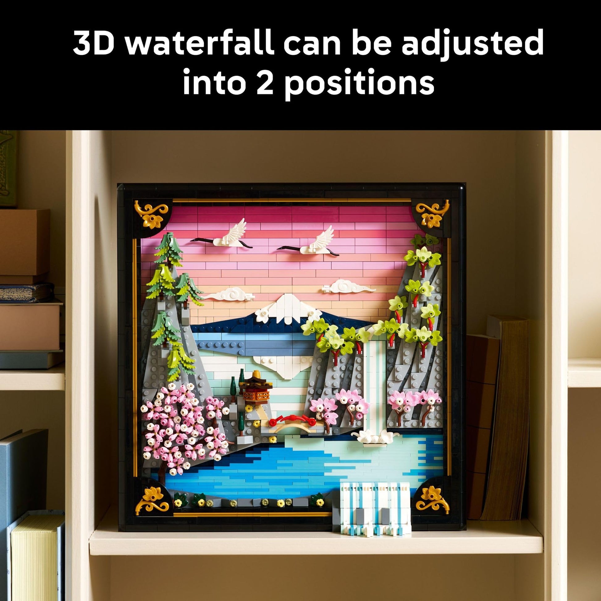 LEGO Art Japanese Cherry Blossom Landscape Building Set for Adults - Room Decoration & Gift for Women & Men, Ages 18+ - Framed Wall Decor, Stand or Hang to Display - 31218 LEGO