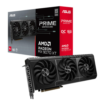 ASUS Prime Radeon™ RX 9070 XT OC Edition Graphics Card (PCIe 5.0, HDMI/DP 2.1, 2.5-Slot Design, axial-tech Fans, Dual Ball Fan Bearings, Dual BIOS, ASUS GPU Guard) Asus