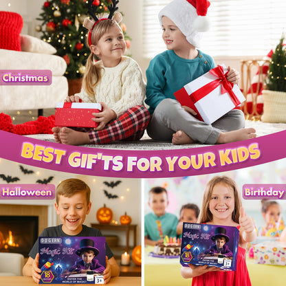 Magic Kit, Magic Tricks for Kids, Magic Set Includes Magic Wand Magician Costume, Pretend Play with Instruction for Kid Beginners, Christmas Halloween Birthday Gift Toys for Boys Girls Age 6-12 🍁 All In One Marketplace Canada