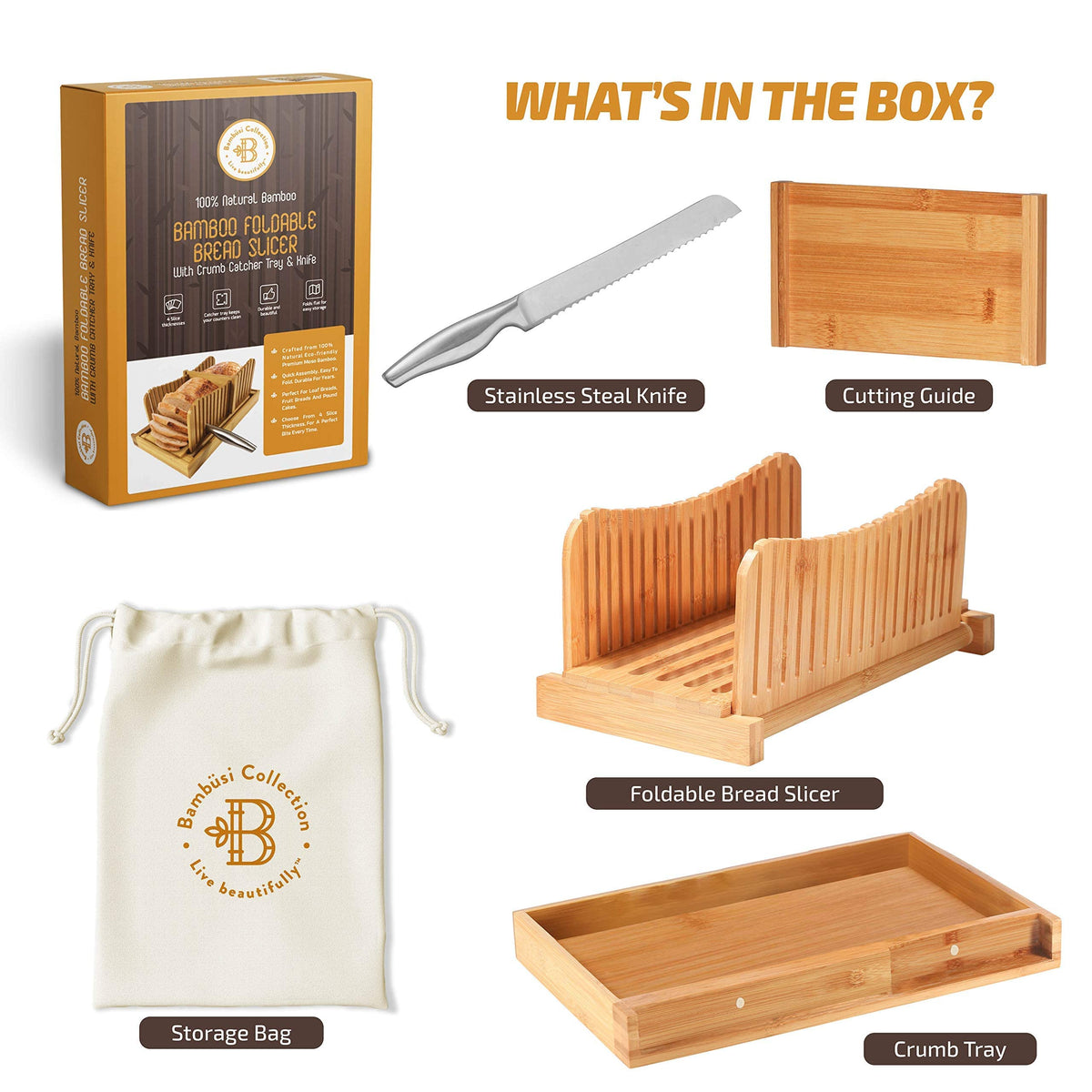 Bambüsi Bread Slicer for Homemade Bread with Knife Sourdough Cutter, Bamboo 🍁 All In One Marketplace Canada
