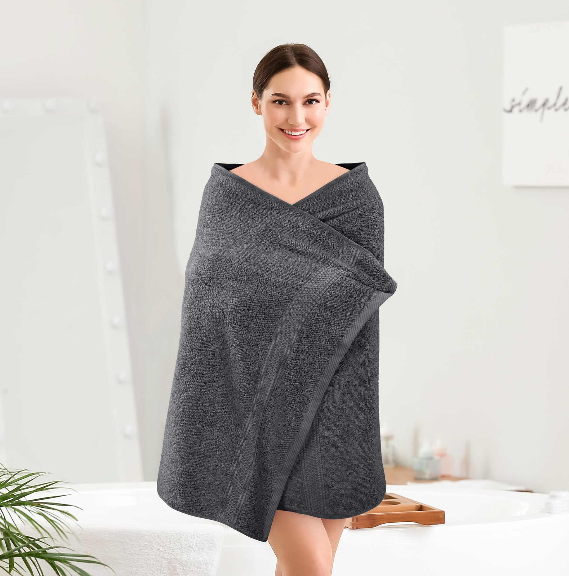 Utopia Towels 4 Pack Premium Bath Towels Set, 27 by 54 Inches, 100% Ring Spun Cotton 600GSM, Lightweight and Highly Absorbent Quick Drying Towels, Perfect for Daily Use, Grey - Available at All In One Marketplace Canada