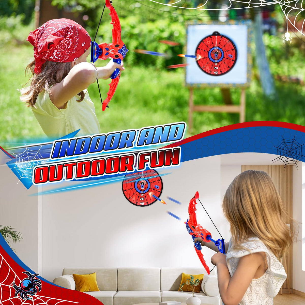 Bow and Arrow for 3-5 Year Old Boys, vicia Kids Outdoor & Indoor Toys for Boys 4-6 Archery Target Set with 20 Foam Suction Cup Boy Gift Age 3 4 5 6 7 8 Kid Games Christmas Birthday Gifts 🍁 All In One Marketplace Canada