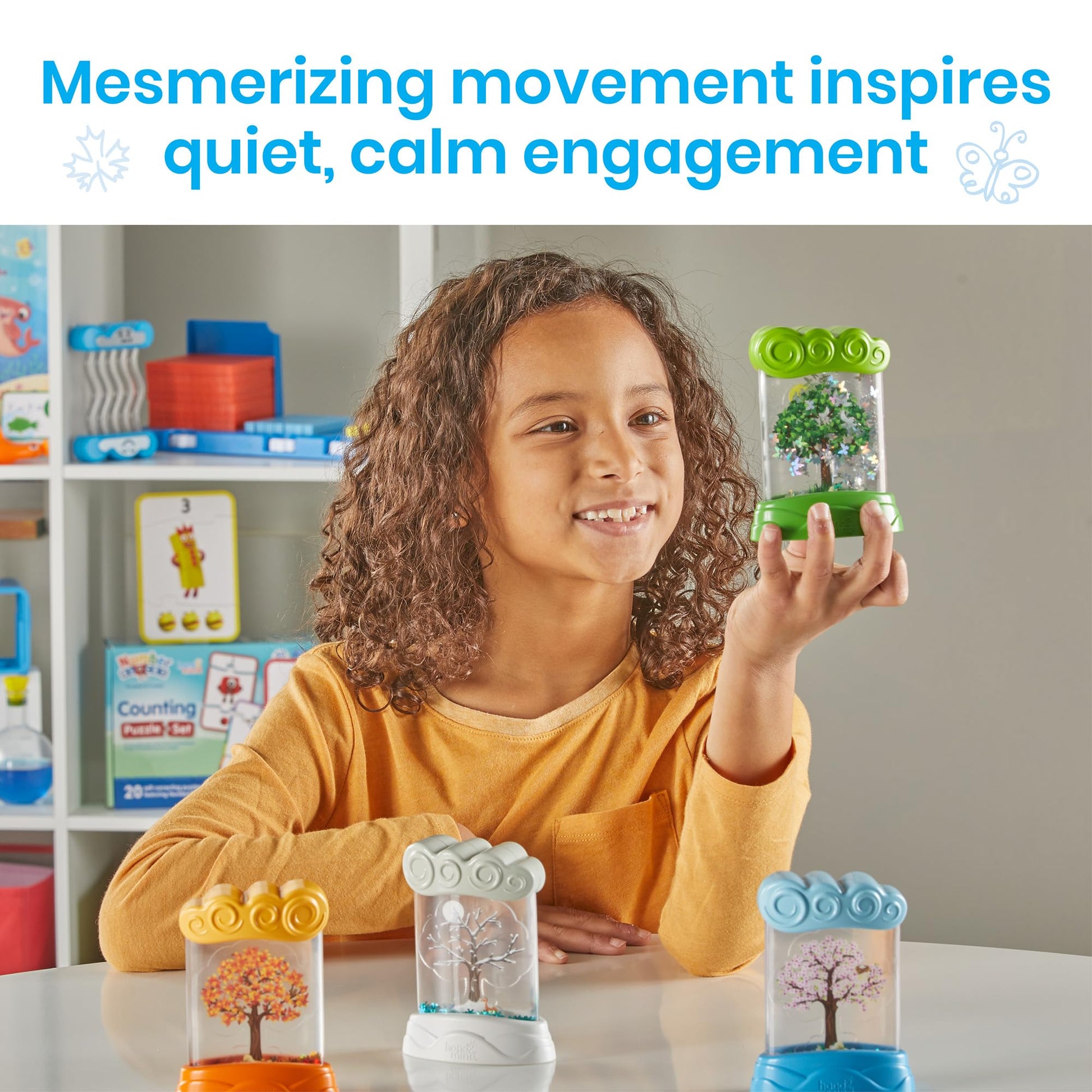 hand2mind Changing Seasons Sensory Tubes, Quiet Fidget Toys for Kids 3-5, Toddler Science Toys, Weather Toys, Calming Toys for Kids, Calm Down Corner Supplies, Preschool Classroom Must Haves hand2mind