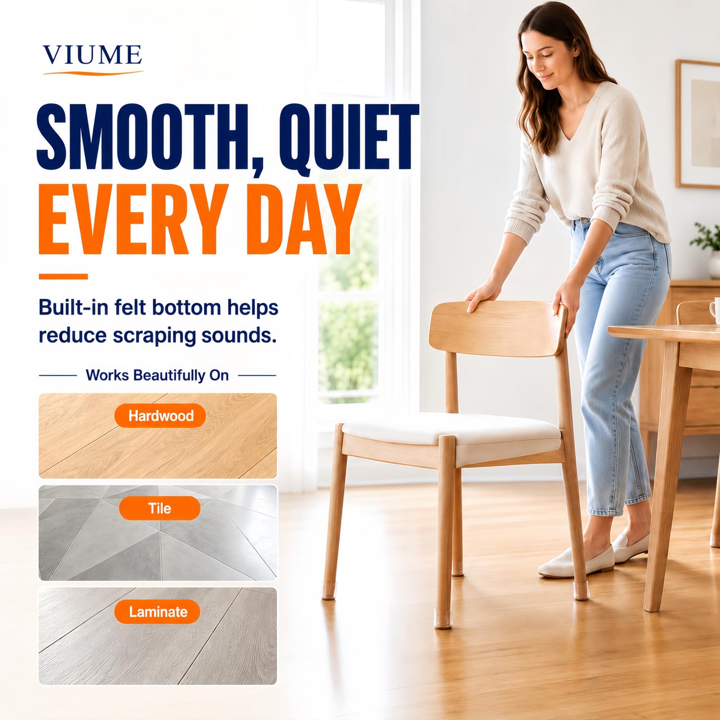 32 Pcs Chair Leg Floor Protectors for Hardwood Floors Silicone Covers to Protect Wood Tile Floors Felt Pads Furniture Leg Caps Anti-Scratch Reduce Noise (Fit:1.3"-2")