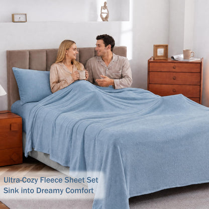 Softan Fleece Sheets, Soft as Flannel, Queen, Baby Blue 🍁 All In One Marketplace Canada