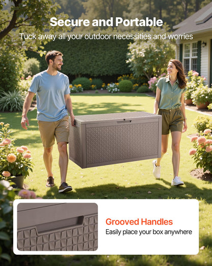 VEVOR Outdoor Storage Box, 100 Gallon Resin Deck Box, Backyard Outside Toy and Towel Storage Cabinet Waterproof, for Patio Furniture Cushions, Garden Tools, Pool Supplies & Package Delivery 🍁 All In One Marketplace Canada