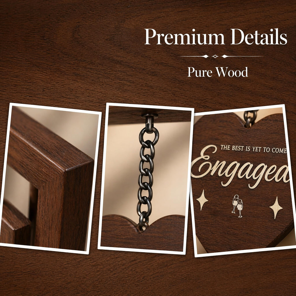 UPEOXT Engagement Gifts for Couples, Wood Rotating Picture Frame, 21.5×20.5cm, 8.46×8.07inch, Double Sided Wedding Bridal Shower Decor, Unique Engaged Fiance Gift, 2026 Christmas Ornament Photo Frame 🍁 All In One Marketplace Canada