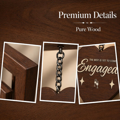 UPEOXT Engagement Gifts for Couples, Wood Rotating Picture Frame, 21.5×20.5cm, 8.46×8.07inch, Double Sided Wedding Bridal Shower Decor, Unique Engaged Fiance Gift, 2026 Christmas Ornament Photo Frame 🍁 All In One Marketplace Canada