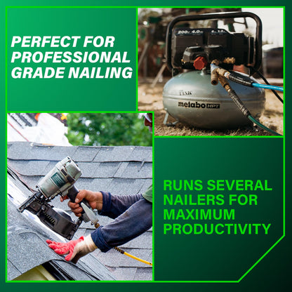 Metabo HPT Air Compressor, THE Tank, Portable Pancake Air Compressor 200 PSI, 6 Gallon Tank, Versatile for Use with Framing, Siding, Finish, Brad or Roofing Nailers, EC914S Metabo HPT