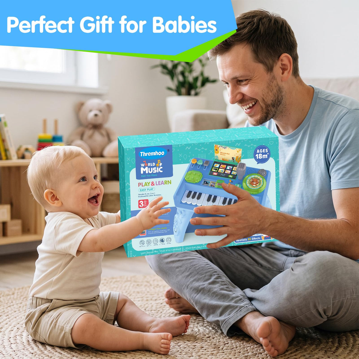 Baby DJ Table for Toddlers 1-3, Baby Musical Piano Toys 6-9-12-18 Months Toddler Learning DJ Mixing Table with Music & Light Educational Toy for 1 Year Old Boy Girl First Christmas Birthday Gift 🍁 All In One Marketplace Canada